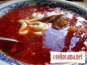 Ukrainian borsch with meat